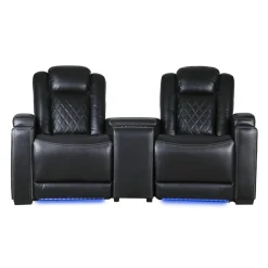 2 fauteuils modulaires électriques inclinables avec console en angle et porte-gobelets - 3 mcx