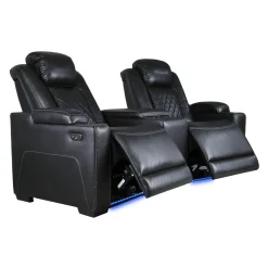2 fauteuils modulaires électriques inclinables avec console en angle et porte-gobelets - 3 mcx