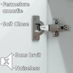 Armoire avec 2 grands tiroirs - blanc