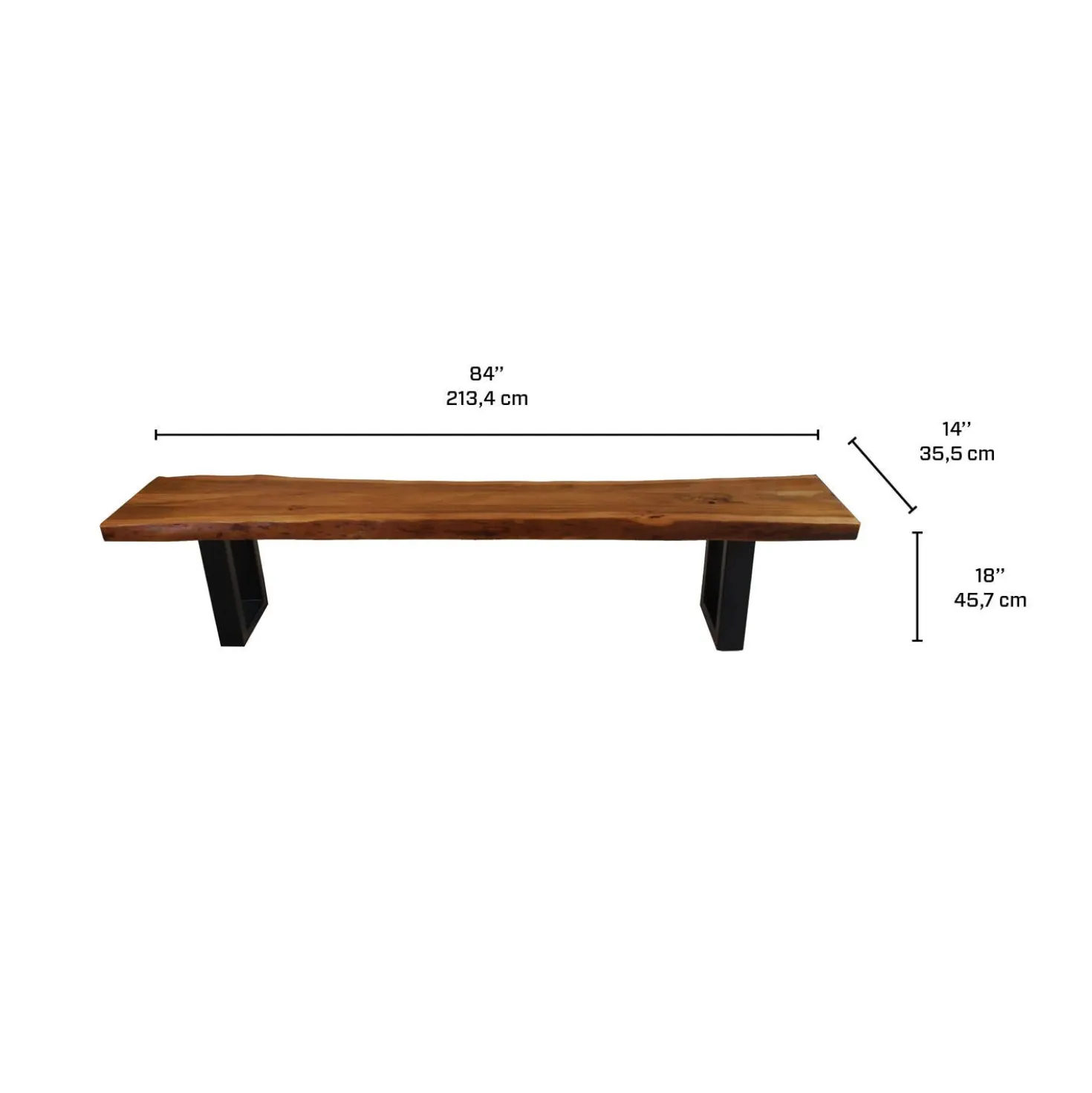 Banc en bois massif 84"
