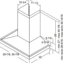 BROAN Hotte cheminée pyramidale Cheminée Acier inoxydable 30