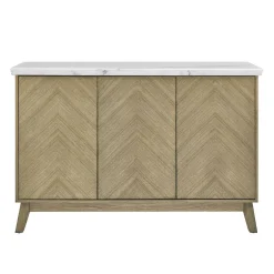 Buffet 3 portes avec plateau en marbre blanc