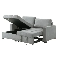 Causeuse convertible compacte réversible avec rangement - gris