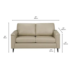 Causeuse en cuir véritable - beige