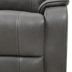Causeuse inclinable électrique en cuir avec appuis-tête ajustables - gris