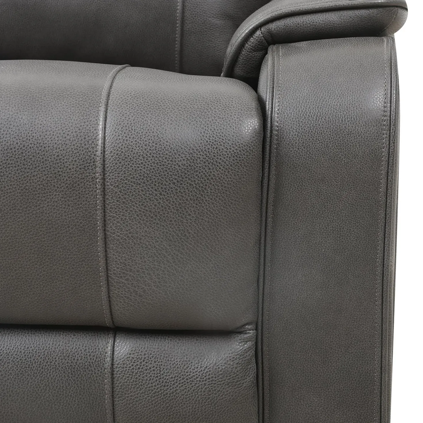 Causeuse inclinable électrique en cuir avec appuis-tête ajustables - gris