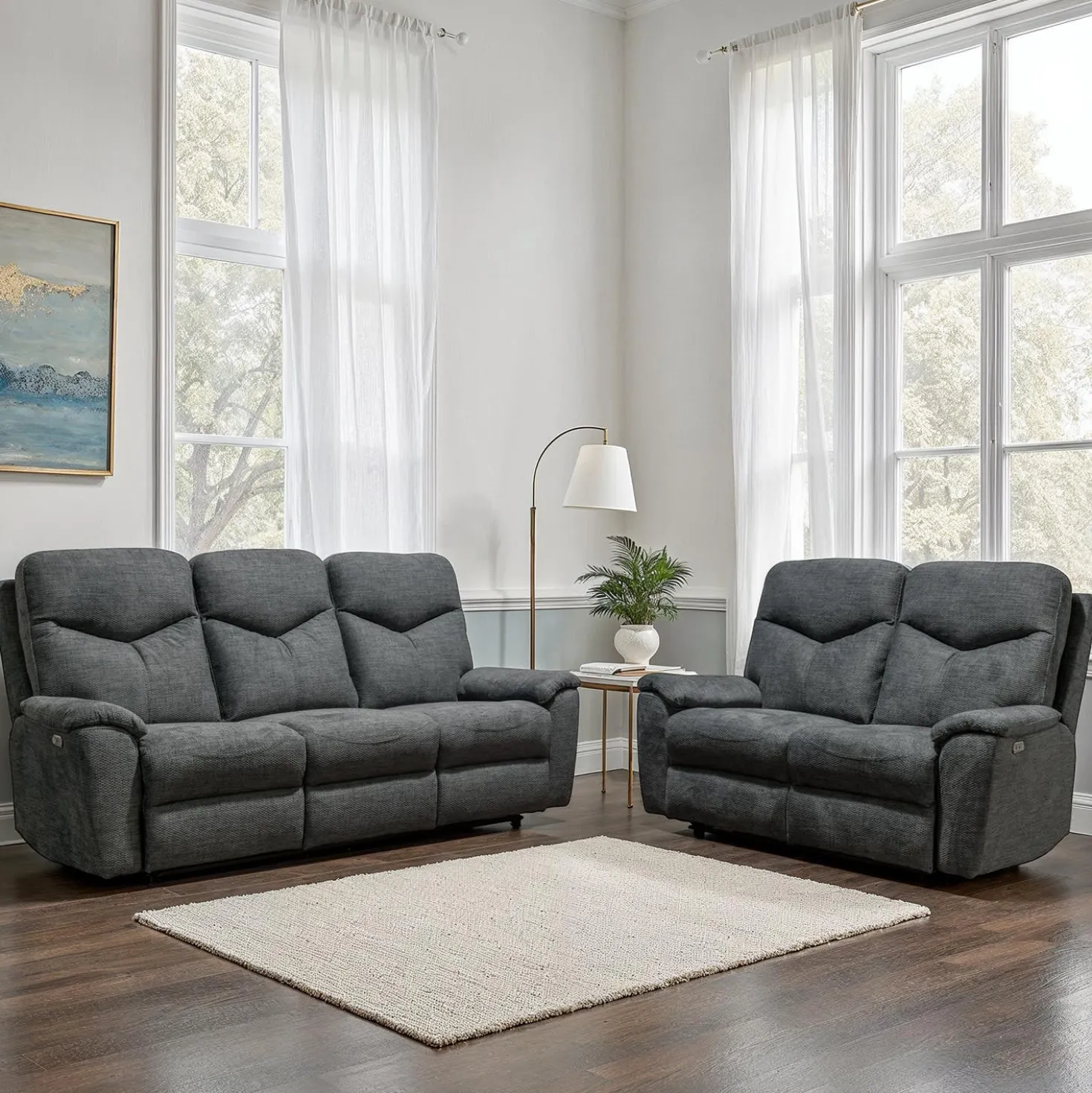 Causeuse inclinable électrique - gris