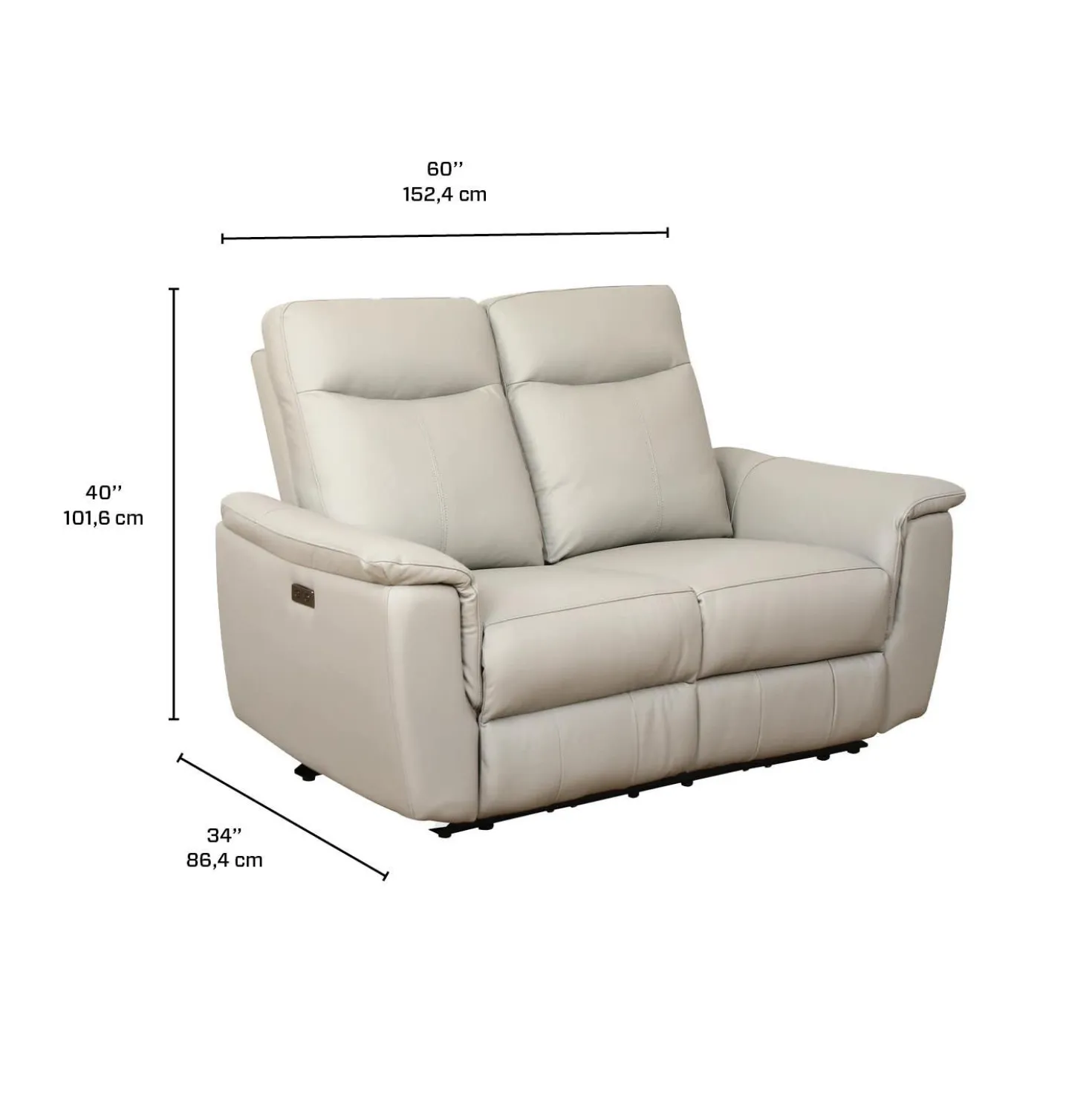 Causeuse inclinable électrique en cuir véritable