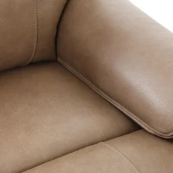 Causeuse inclinable électrique en cuir avec appuis-tête ajustables - taupe