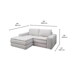 Causeuse modulaire avec chaise longue à gauche - 2 mcx