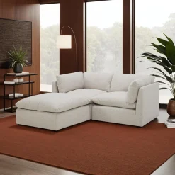 Causeuse modulaire avec ottoman - 3 mcx