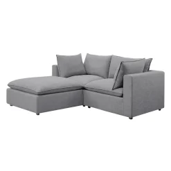 Causeuse modulaire avec ottoman - 3 mcx