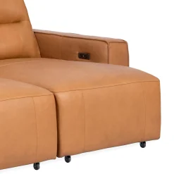 Causeuse modulaire avec sièges coulissants électriques en cuir véritable - 2 mcx