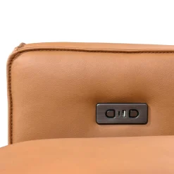 Causeuse modulaire avec sièges coulissants électriques et console multimédia en cuir véritable - 3 mcx