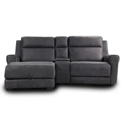 Causeuse modulaire inclinable, chaise longue avec rangement, console avec porte-gobelets et ports USB/USB-C - 3 mcx
