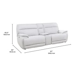Causeuse modulaire inclinable électrique, appuis-tête ajustables et console avec système audio - 3 mcx