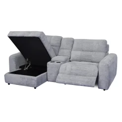 Causeuse modulaire électrique inclinable, chaise longue à gauche avec rangement, et console - 3 mcx