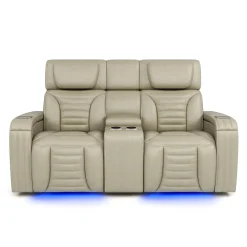 Causeuse modulaire électrique inclinable avec massage, chaleur et console - 3 mcx