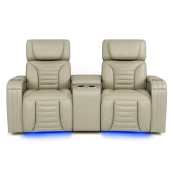 Causeuse modulaire électrique inclinable avec massage, chaleur et console en angle - 3 mcx