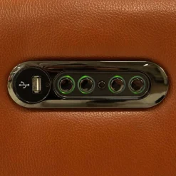 Causeuse modulaire électrique inclinable en cuir véritable avec appui-têtes ajustables – 2 mcx