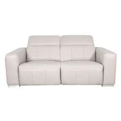 Causeuse modulaire électrique inclinable en cuir véritable avec appui-têtes ajustables – 2 mcx