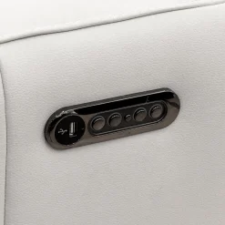 Causeuse modulaire électrique inclinable en cuir véritable avec appui-têtes ajustables – 2 mcx