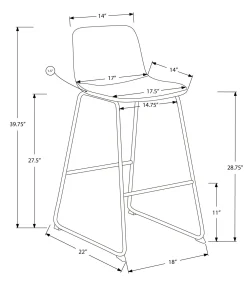 Chaise de bureau - gris simili-cuir / sureelevee - Monarch
