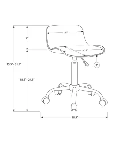 Chaise de bureau - juvénile dossier bas - hauteur réglable - noire - Monarch