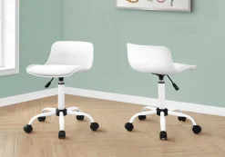 Chaise de bureau - juvénile dossier bas - hauteur réglable - blanc - Monarch