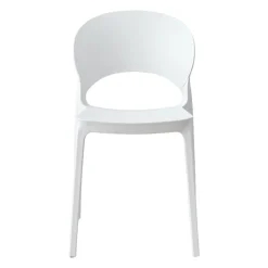 Chaise intérieur/extérieur empilable en résine – blanc