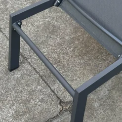 Chaise longue en textilène - gris