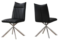 Chaises avec piètement araignée chromé (bte de 2) - noir - Monarch