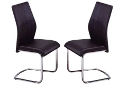 Chaises avec piètement chromé (bte de 2) - noir