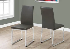 Chaises avec piètement chromé (bte de 2) - gris - Monarch