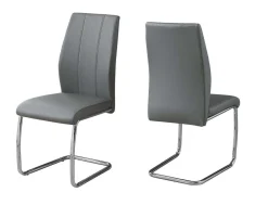 Chaises avec piètement chromé (bte de 2) - gris - Monarch