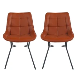 Chaises avec piètement traineau (bte de 2) - brun
