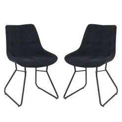 Chaises avec piètement traineau (bte de 2) - noir