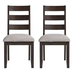 Chaises (bte de 2) - brun & beige