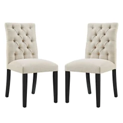 Chaises capitonnées (bte de 2) - beige