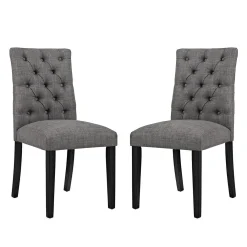 Chaises capitonnées (bte de 2) - gris