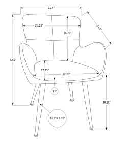 Chaises de cuisine (ensemble de 2) 33 po tissu gris effet cuir - Monarch - Monarch