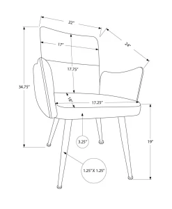 Chaises de cuisine (ensemble de 2) 35 po noir - Monarch - Monarch