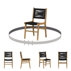 Chaises en cordage (bte de 2) - noir