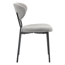Chaises en tissu bouclé (bte de 2) - gris