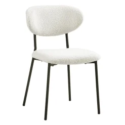 Chaises en tissu bouclé (bte de 2) - blanc