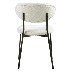 Chaises en tissu bouclé (bte de 2) - blanc