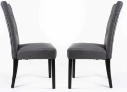 Chaises en tissu (bte de 2) - gris