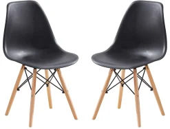 Chaises moulées (bte de 2) - noir