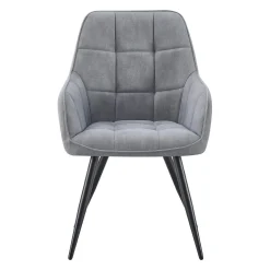 Chaises rembourrées avec accoudoirs (bte de 2) - gris