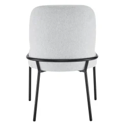 Chaises rembourrées avec accent tubaire à revêtement métallique (bte de 2) - gris
